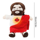 Pelúcia Jesus Salvador 32cm – Boneco com Efeito de Respiração Calmante -Presente Religioso para Crianças e Adultos - Páscoa, Batismo e Oração